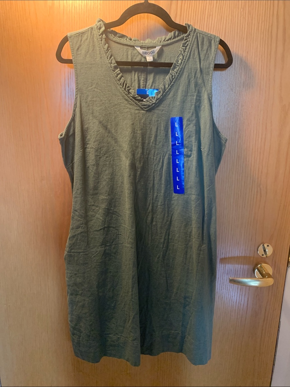 Briggs Linen-Blend Sleeveless Ruffle-Trim Midi Dress -Size L
